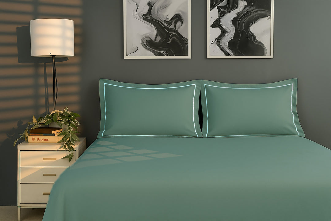Bedcetera Lumina King Size Solids Bedsheet Moss green