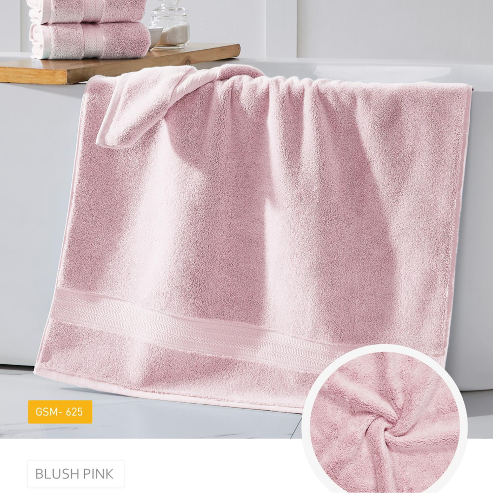 myTrident Nectarsoft Bath Towel |100% Cotton & Zero Twist | Blush Pink