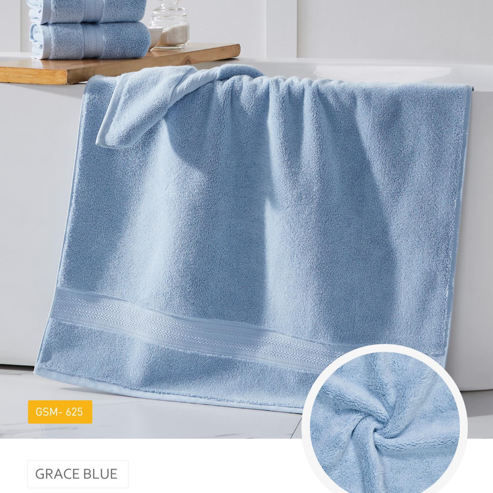myTrident Nectarsoft Bath Towel |100% Cotton & Zero Twist | Grace Blue