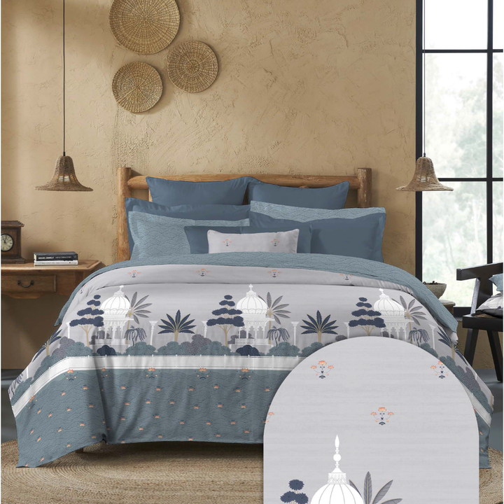 My Trident Sanskriti King Bedsheet - Pichwai Blue