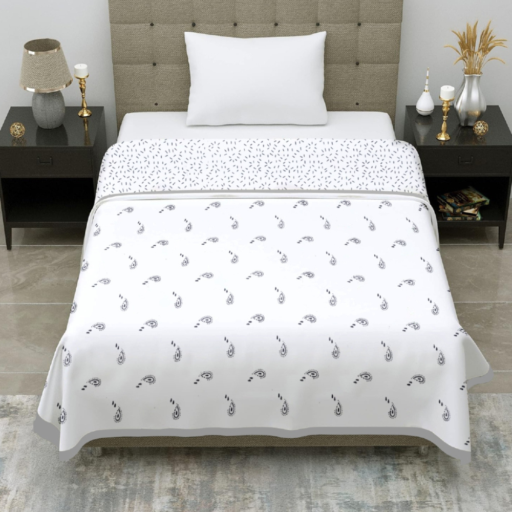 Premia Single Dohar |  Reversible Blanket  | 100% Cotton  | Floral