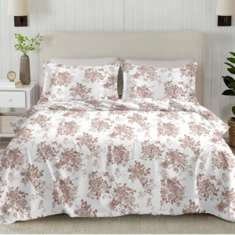 Elan King-Size Bedsheet | 100% Cotton | 250 TC Percale | Crisp & Fresh Feel | Dusty Rose Brown