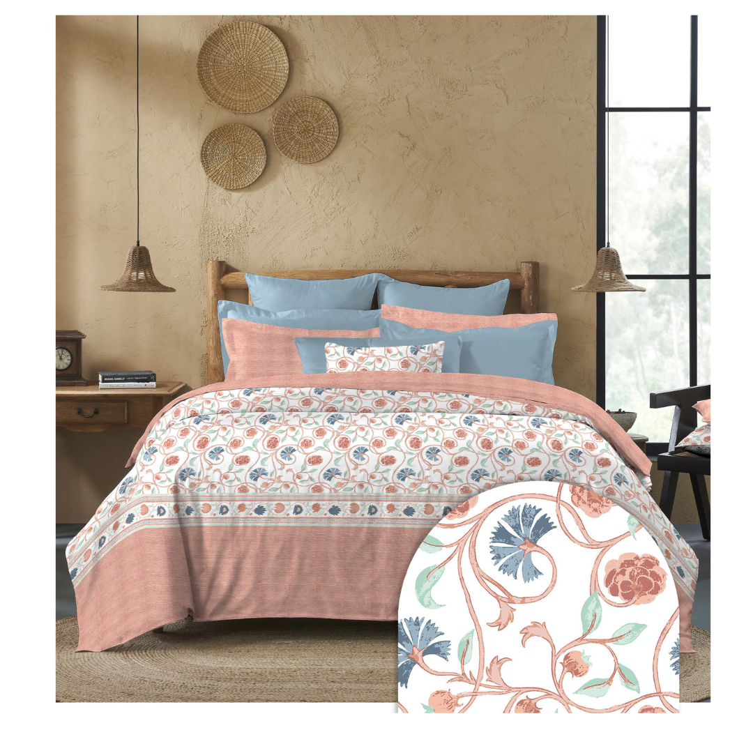 My Trident Sanskriti King Bedsheet - Block Print Rust