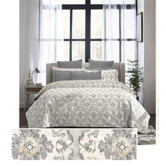 My Trident – Indulgence King Bedsheet - Yazdan Grey