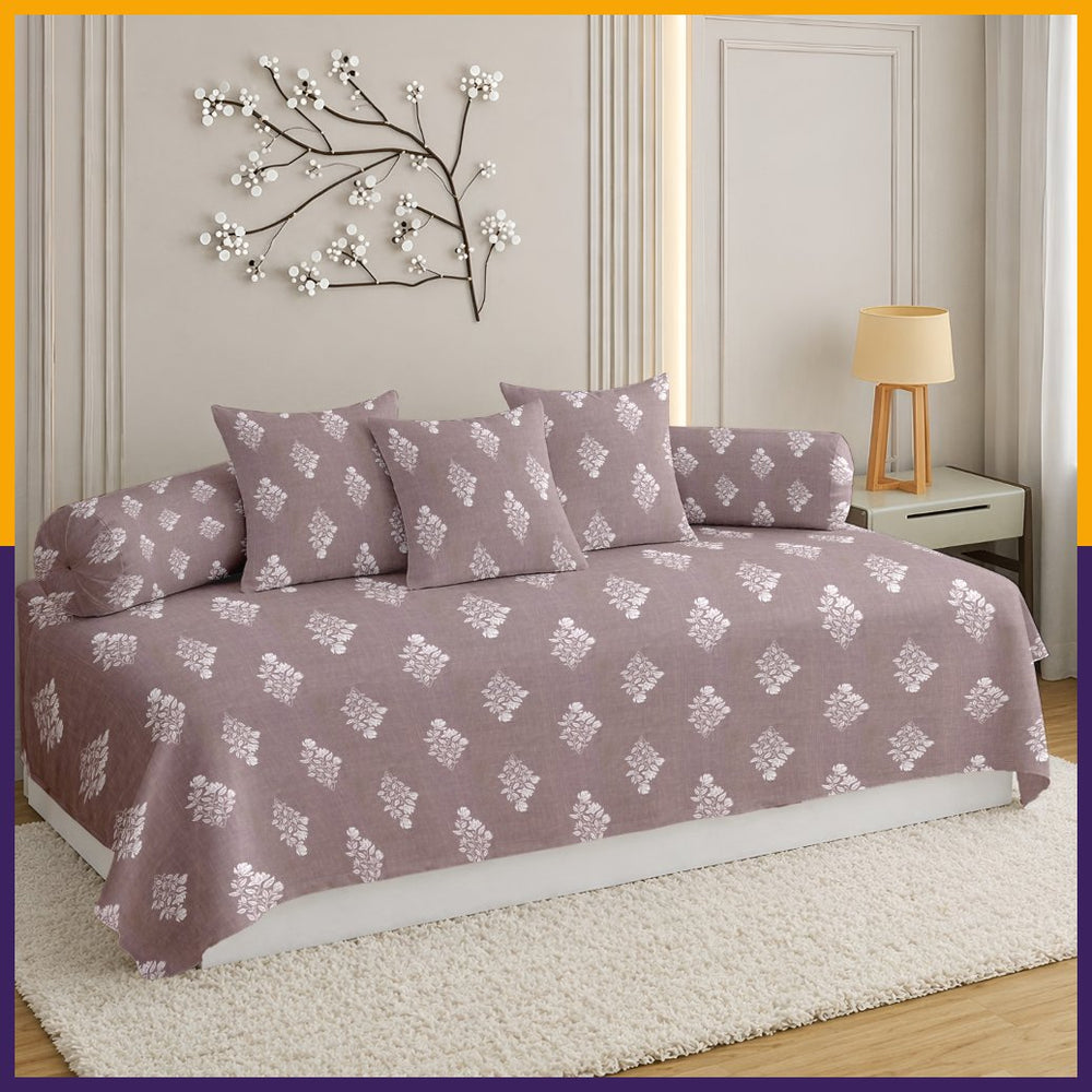 Satrangi Everyday  Diwan Set – Soft, Durable & Easy Care Comfort - 180 TC | Dusty Mauve