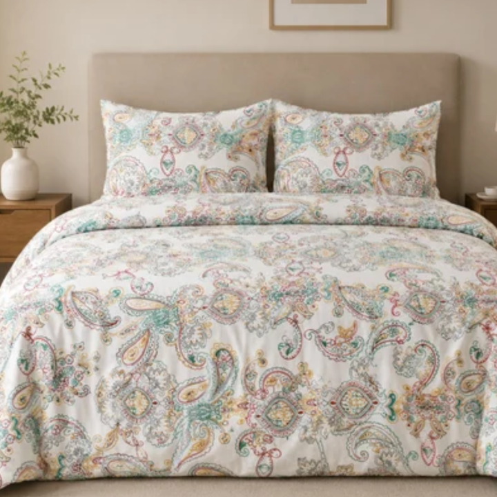 Satin Touch King Size Premium Bedsheet  | 100% Cotton |  300 TC Sateen | Smooth & Silky Feel |  White