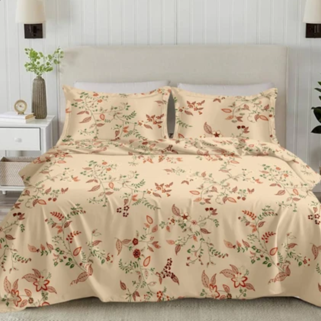 Elan King-Size Bedsheet | 100% Cotton | 250 TC Percale | Crisp & Fresh Feel | Cream Colour