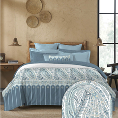 My Trident Sanskriti King Bedsheet - Kanni Blue