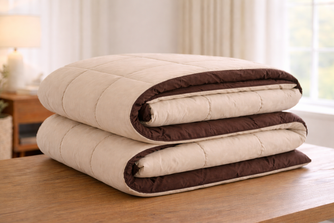 Cream & Walnut All Season Reversible Single Comforter