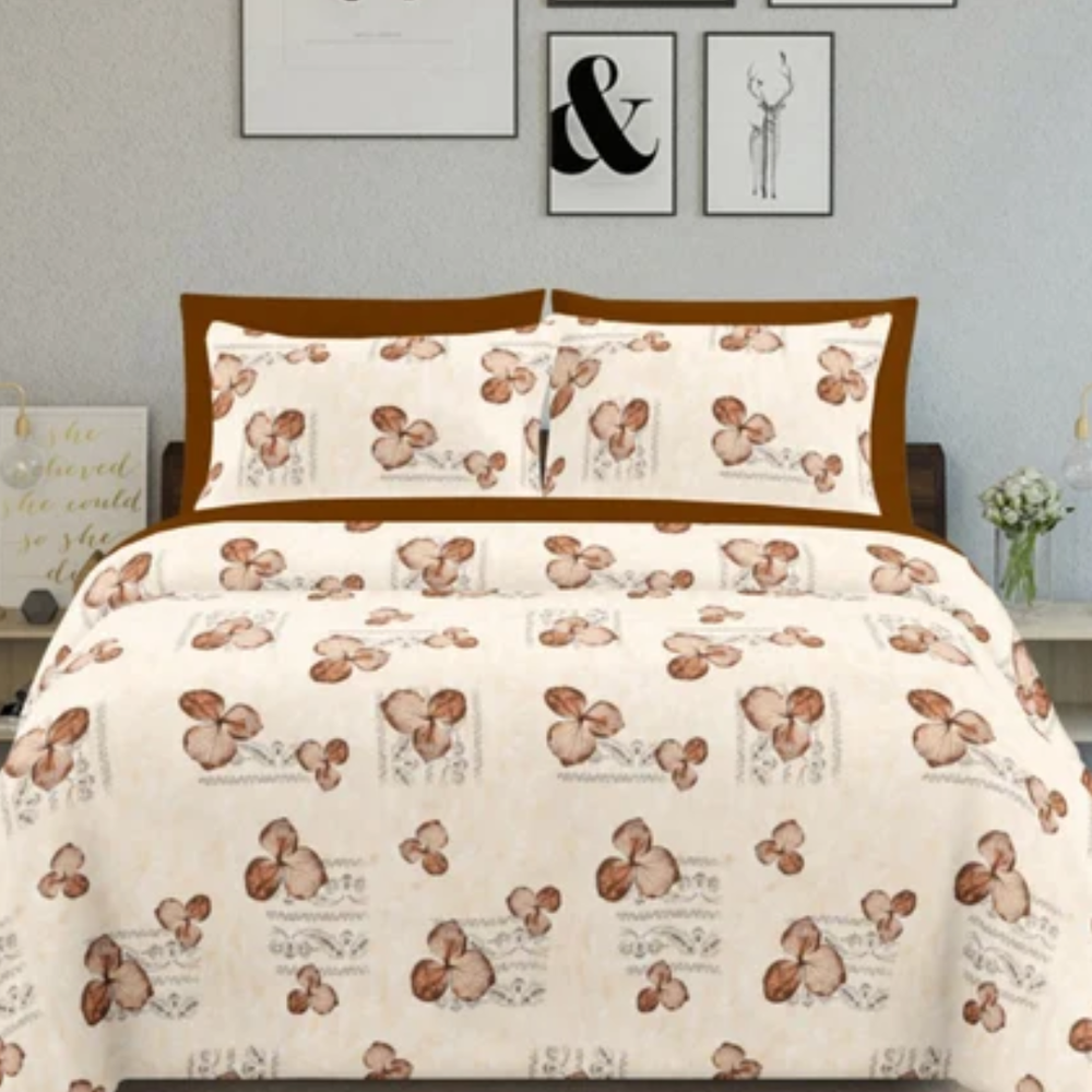 Soft Loom King-Size Bedsheet | 100% Cotton | Pink Butterfly Print