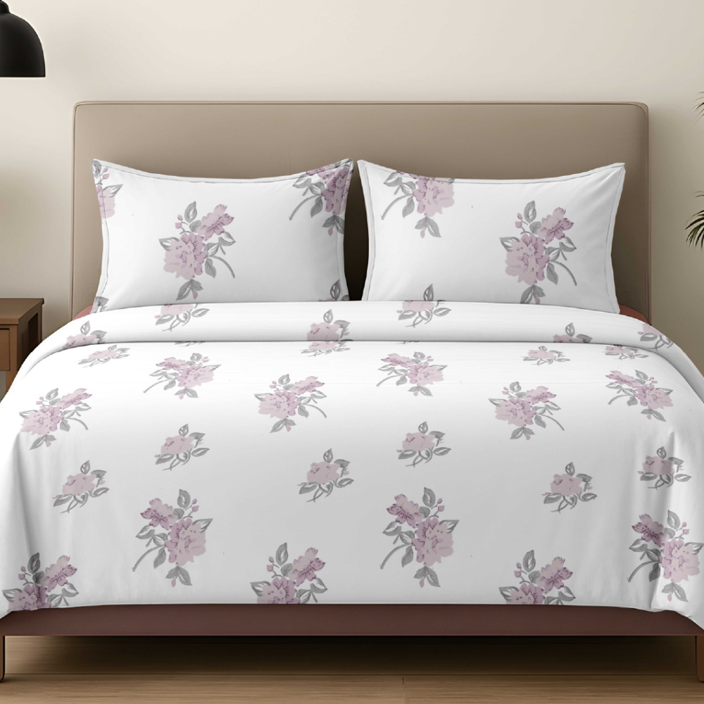 Vivron King-Size Bedsheet | 100% Pure Cotton Floral Design