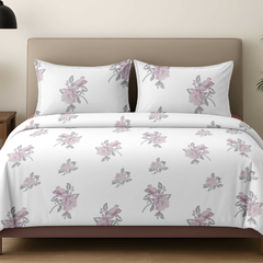 Elegant Floral Cotton Bedsheet with Pillow Covers – Soft & Premium Bedding Set - Vivron