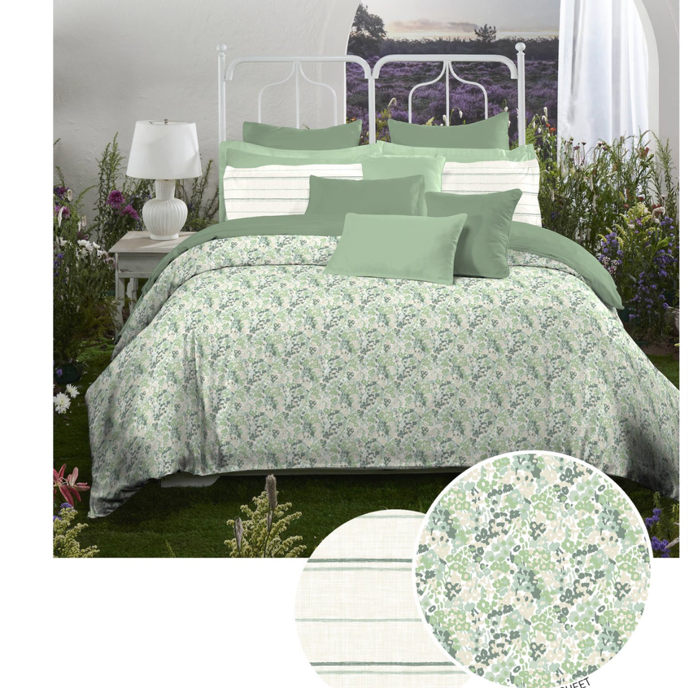 myTrident Aroma King Bedsheet – Poppy Green Apple