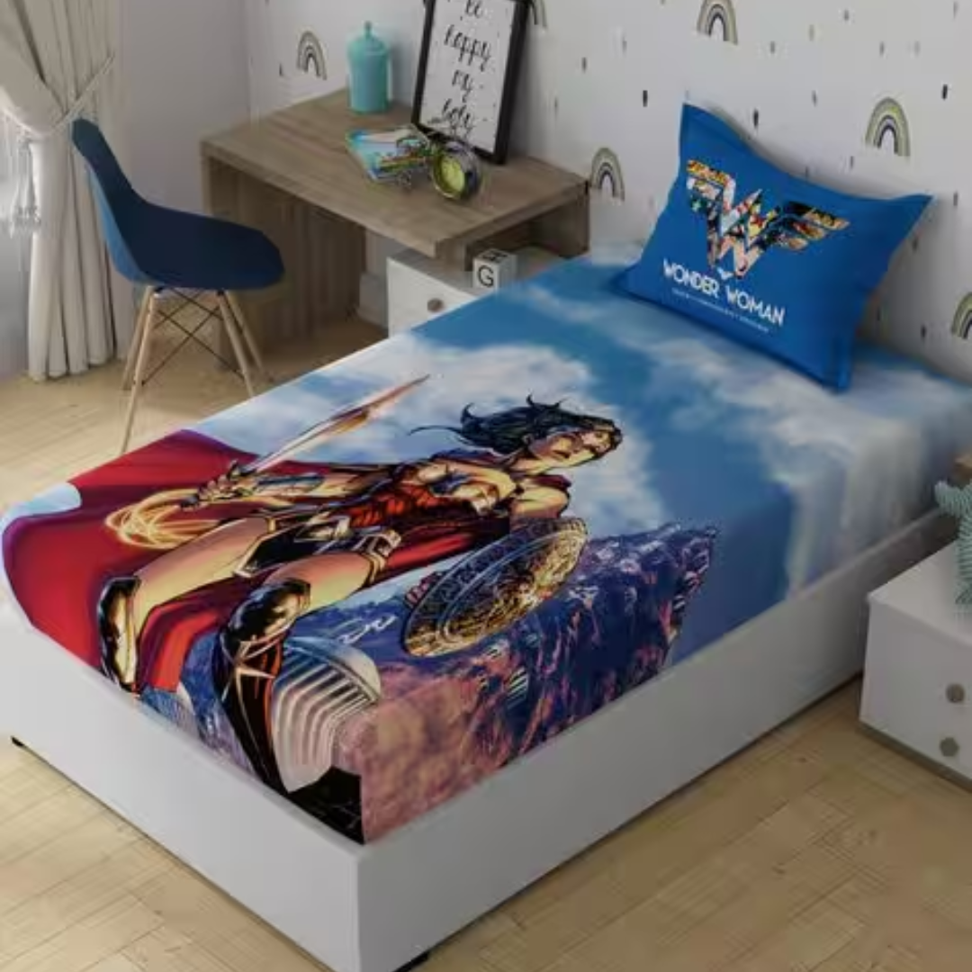 Portico Kids  King Size Bedsheet – Wonder Woman