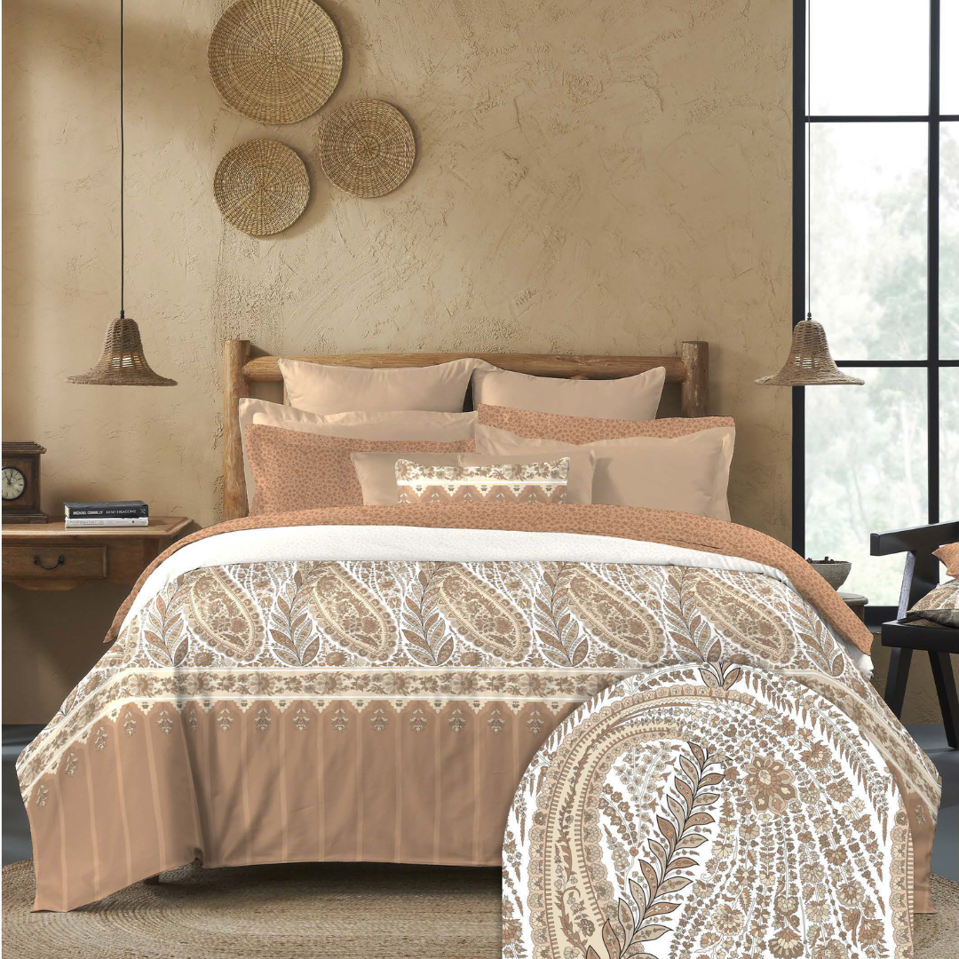 My Trident Sanskriti King Bedsheet - Kanni Brown