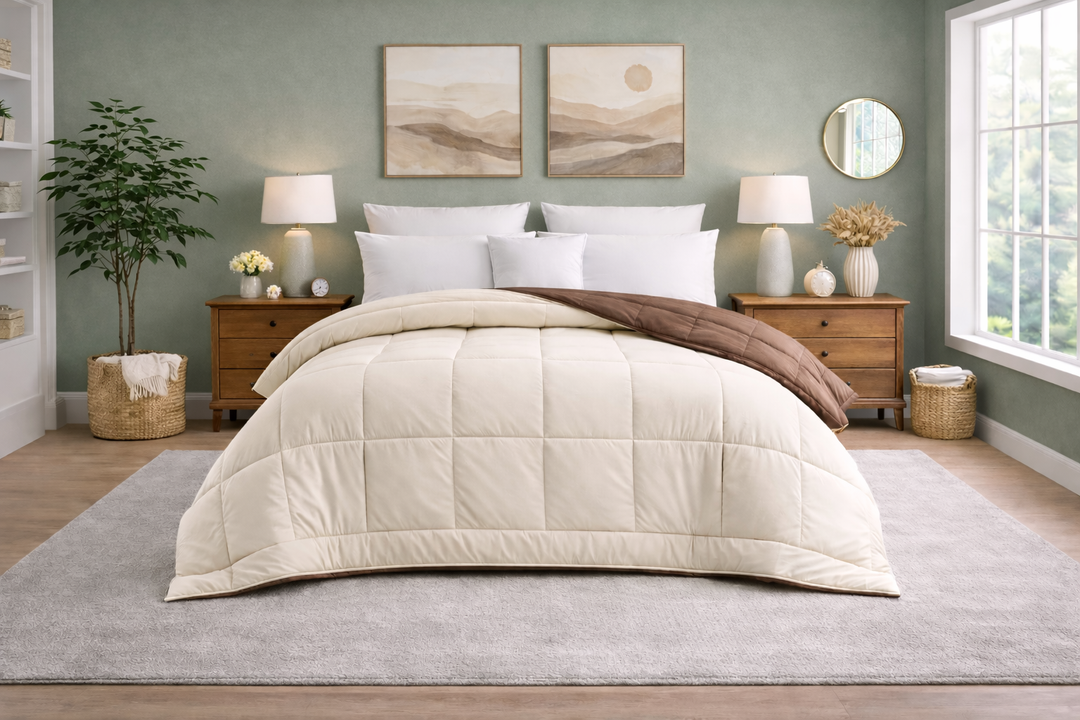Vanilla & Mocha All Season Reversible Double Comforter
