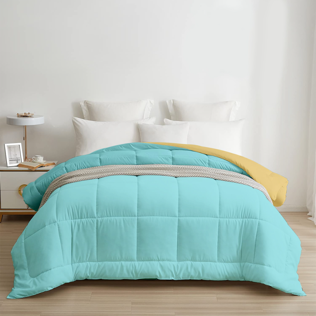 Aqua & Lemon All Season Reversible Double Comforter