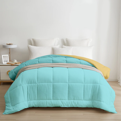 Aqua & Lemon All Season Reversible Double Comforter