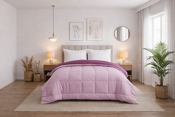 Plum & Lilac All Season Reversible Double Comforter
