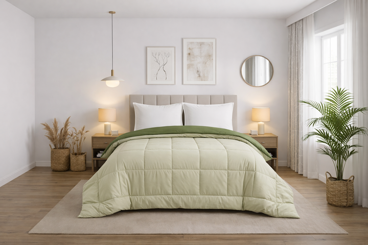 Olive & Sage All Season  Green Reversible Single Comforter