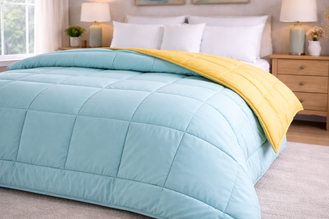 Aqua & Lemon All Season Reversible Double Comforter