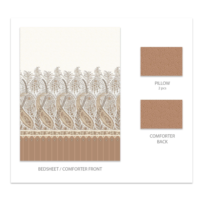 My Trident Sanskriti King Bedsheet - Kanni Brown