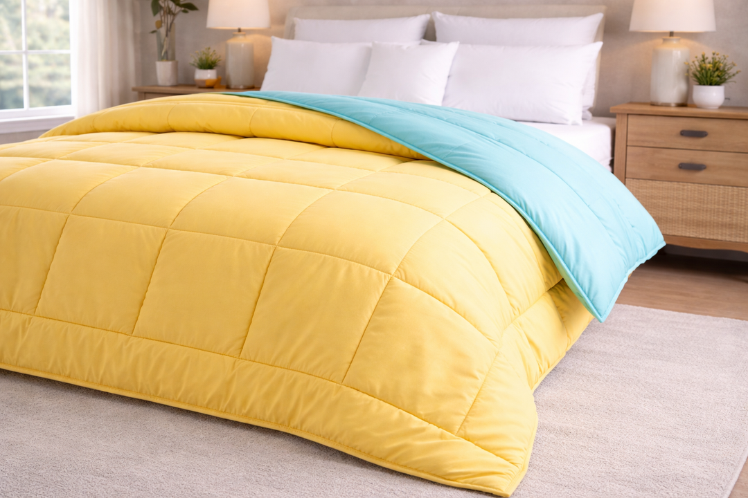 Aqua & Lemon All Season Reversible Double Comforter