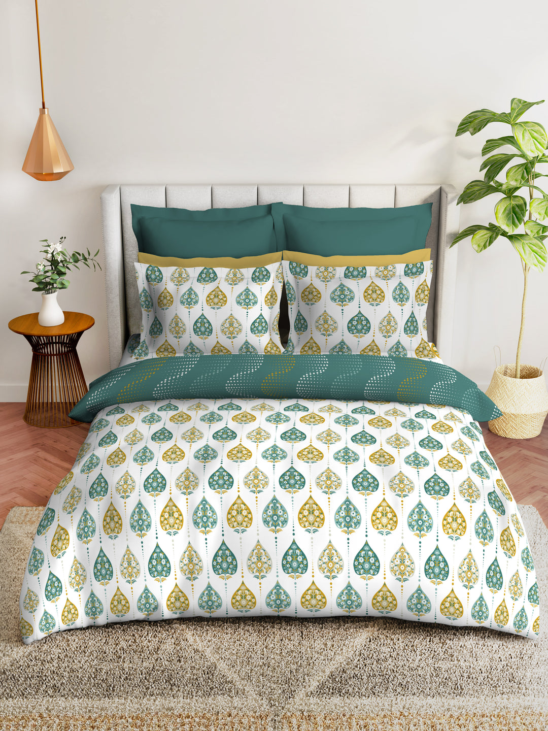 layers firenze king bedsheet with printed bed linen