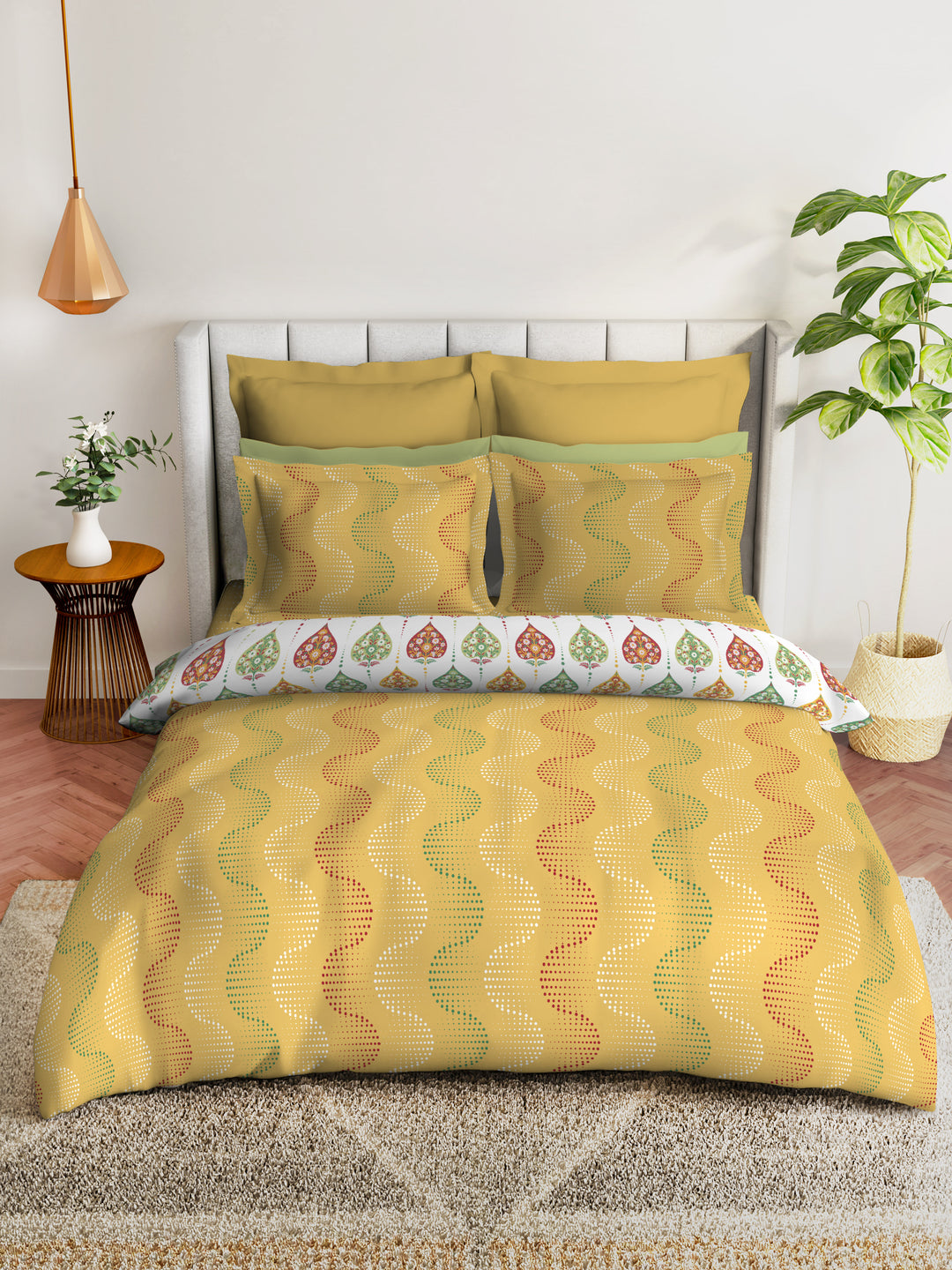 layers firenze king bedsheet with printed bed linen