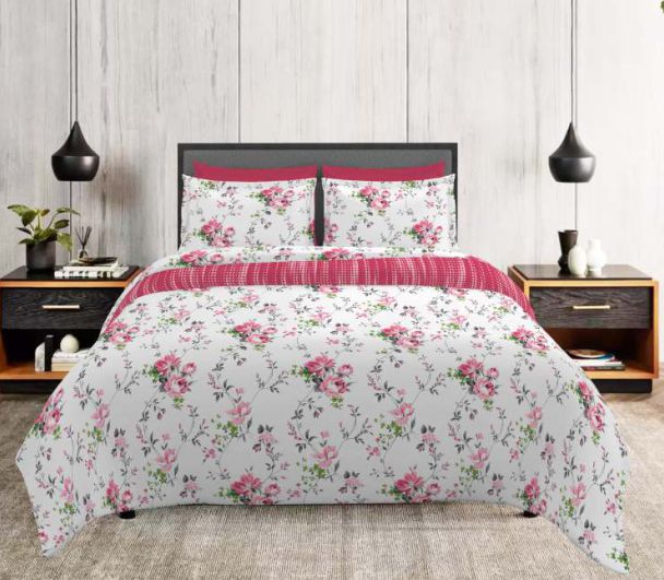 Layers Marigold King Bedsheet - Floral Dark Pink