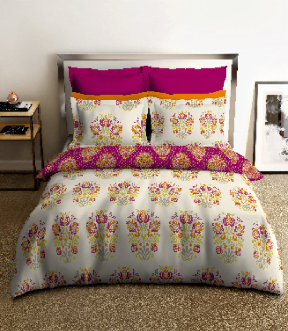 layers firenze king bedsheet with printed bed linen