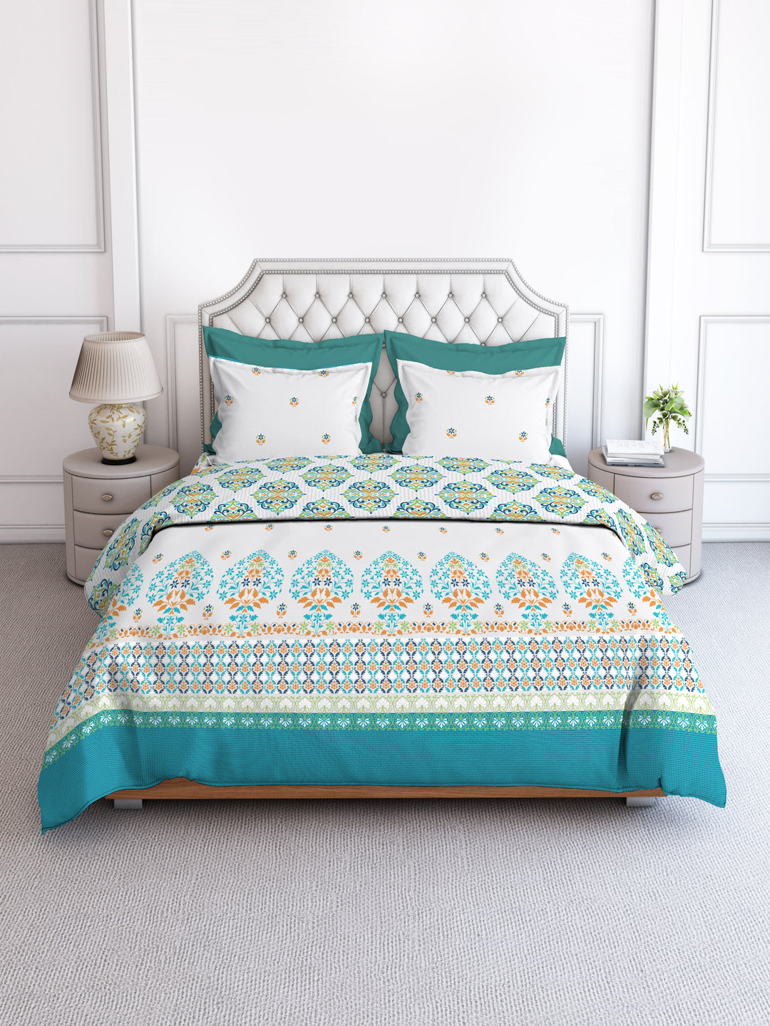 layers duracount single bedsheet with eclectic geometric and arnate designs