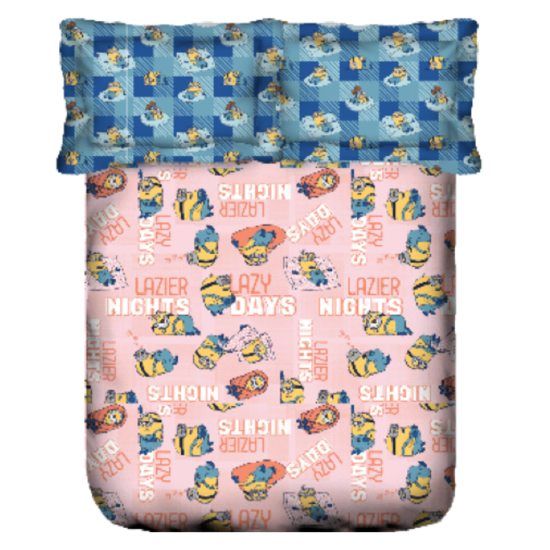 Portico Kids  Double Size Bedsheet – Minions Pink