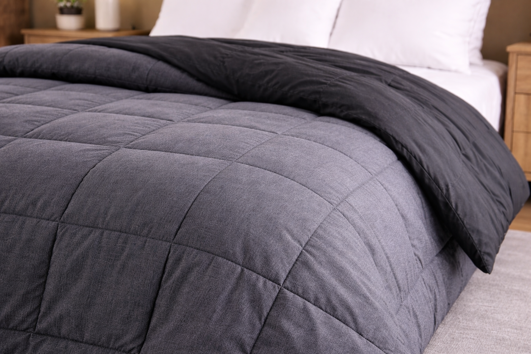 Charcoal & Black All Season Reversible Double Comforter