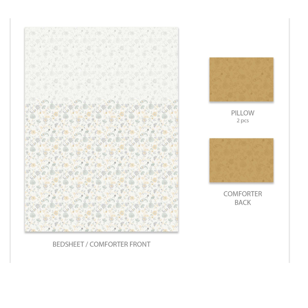 My Trident Sanskriti King Bedsheet - Jamdani Caramel