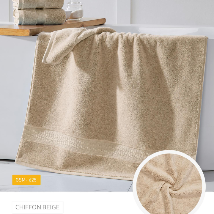 Chiffon Beige –  Zero Twist Towel Softness with a Touch of Grace - 100 % Cotton