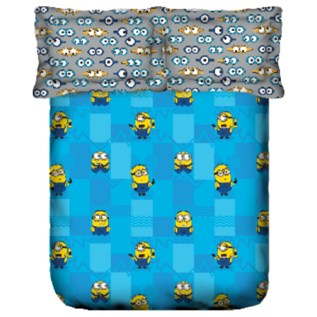 Portico Kids  Double Size Bedsheet – Minions Sky Blue
