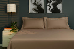 Bedcetera Luxe King Size Solids Bedsheet  Beige color