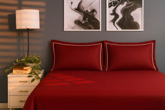 Bedcetera Solitaire King Size Solids Bedsheet Burgundy color