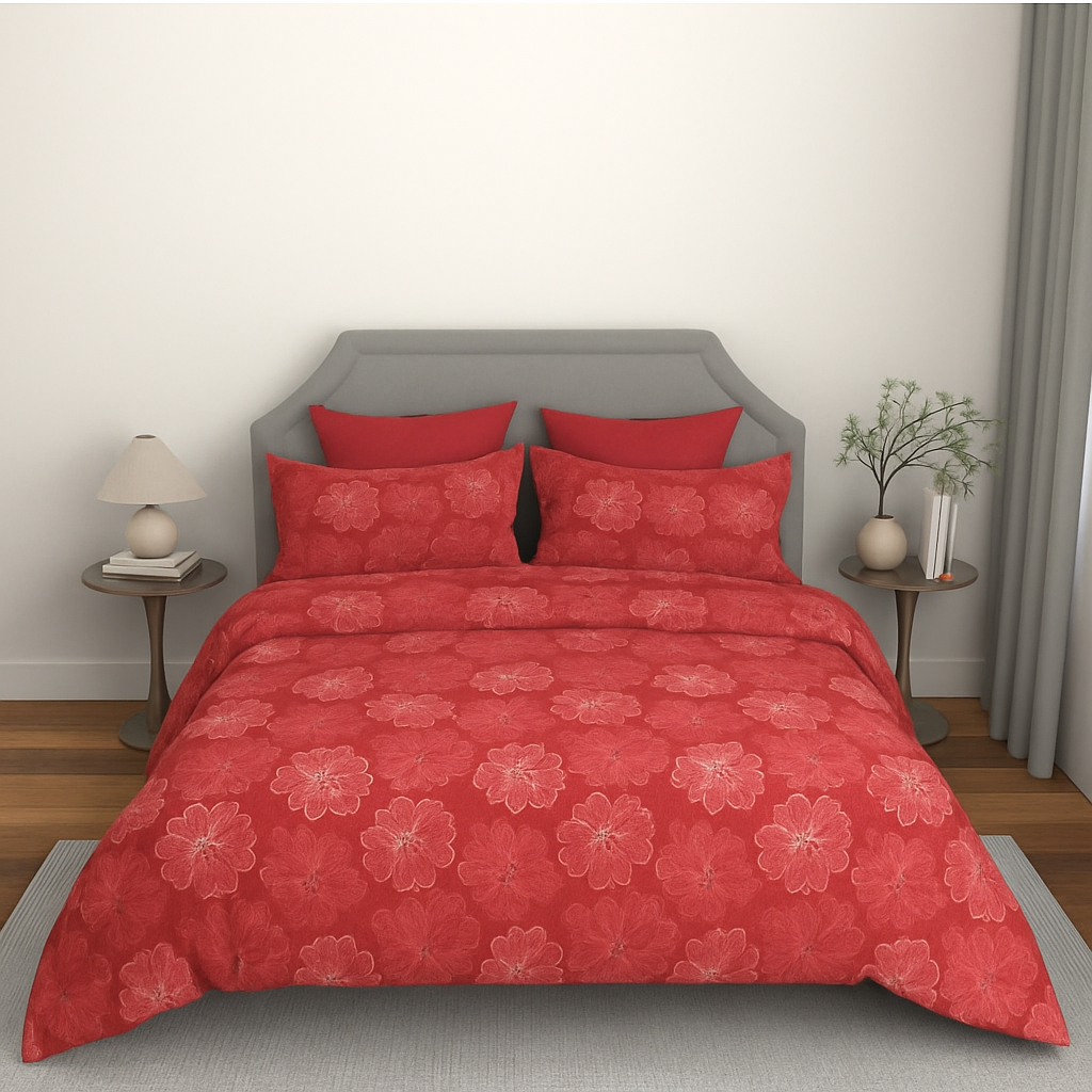 Bombay Dyeing  Epigram Double Bedsheet - 7881 Red