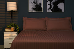 Bedcetera Chevron King Size Solids Bedsheet Coffee Color