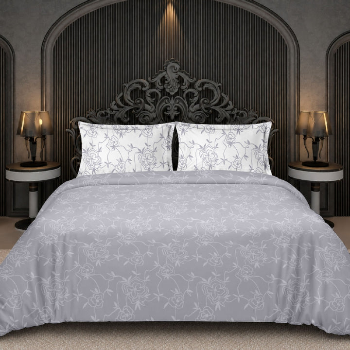 Royale King-Size Bedsheet | 100% Cotton | 250 TC Percale | Soft & Durable | Ash Colour