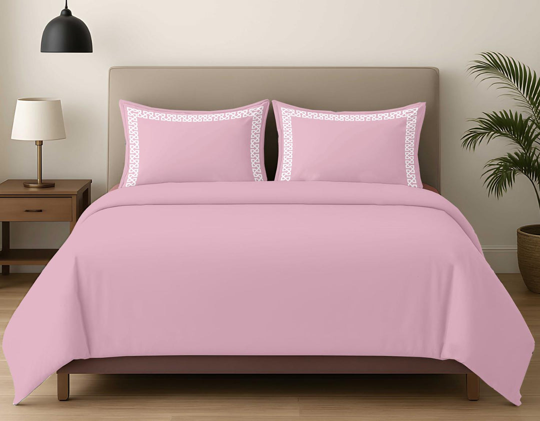 Premium King Size Embroidery Cotton Bedsheet |Luxury Bedding  Set Endless Kont - Cameo Rose