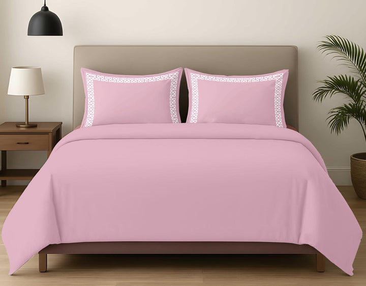 Premium King Size Embroidery Cotton Bedsheet |Luxury Bedding  Set Endless Kont - Cameo Rose