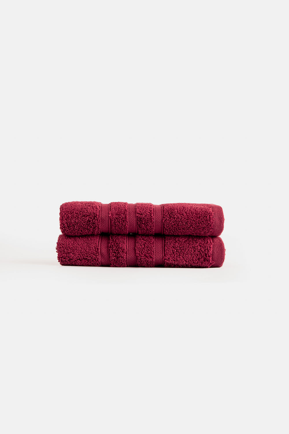 Caressa Hand Towels-100% Cotton-Burgundy