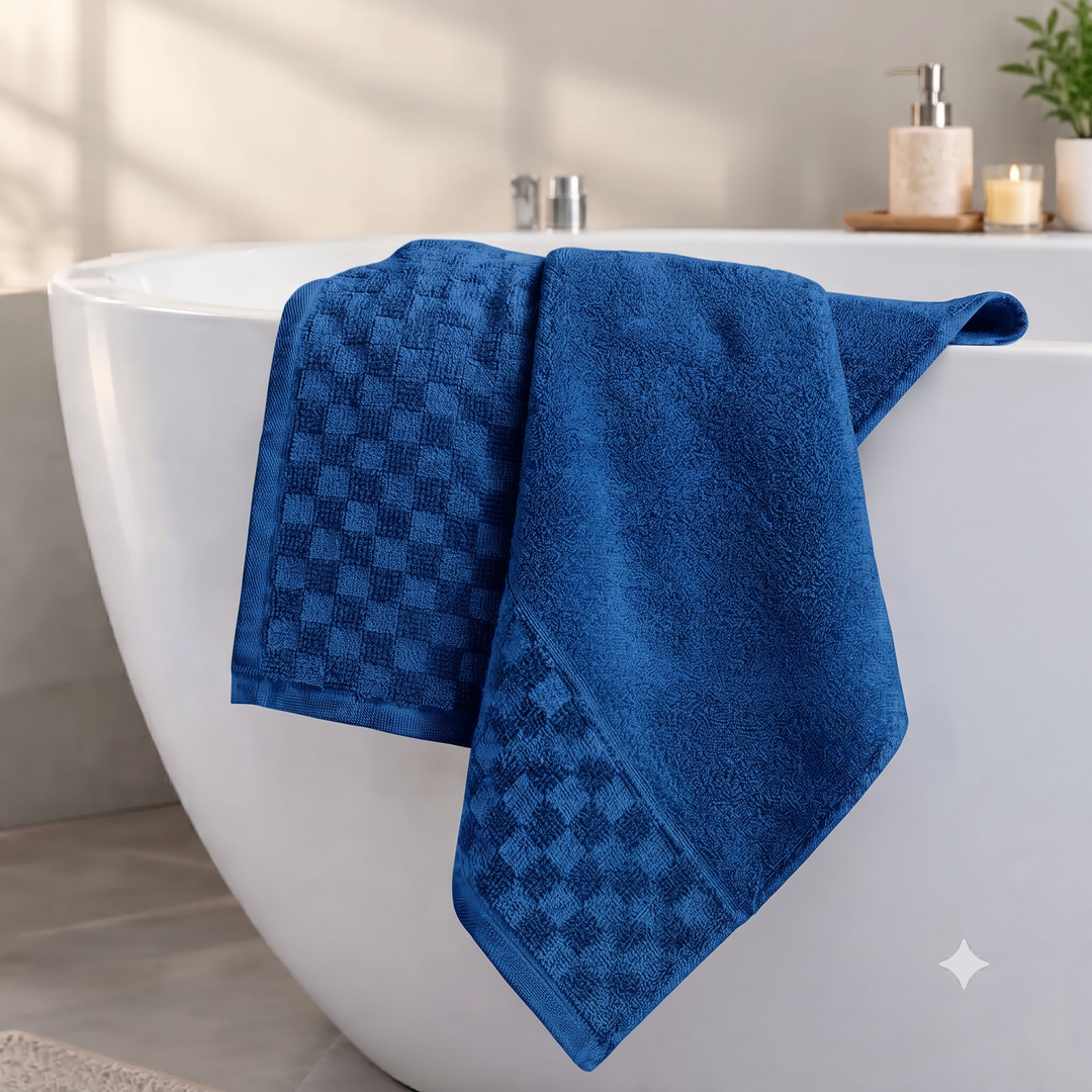 Serenia Bamboo Cotton Bath Towel | Quick-Dry &  Zero Twist | Royal Azure Colour