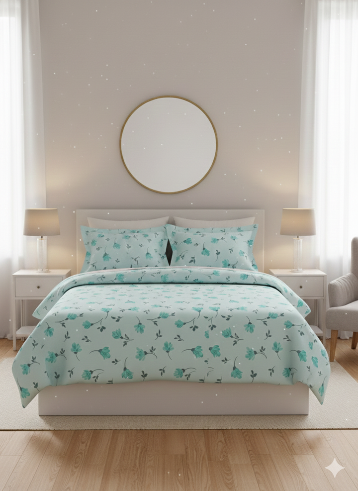 Celsia Garden Bloom Printed Cotton Bedsheet