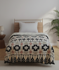 Portico New York Atlantic Flannel Blanket – Plush Warmth & Timeless Comfort
