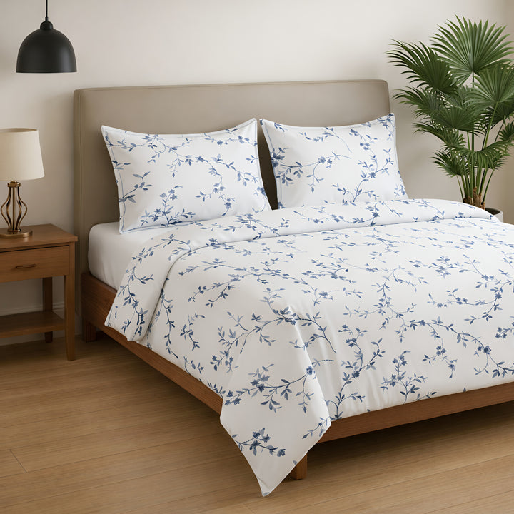 Elegant Floral Cotton Bedsheet with Pillow Covers – Soft & Premium Bedding Set - Vivron