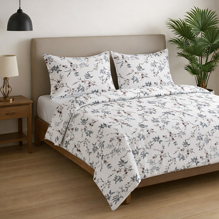 Elegant Floral Cotton Bedsheet with Pillow Covers – Soft & Premium Bedding Set - Vivron